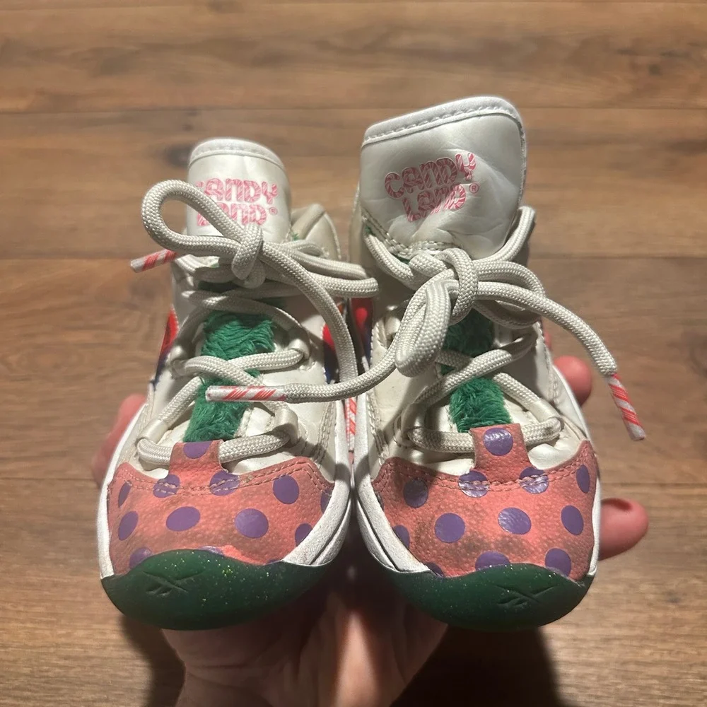 Reebok Candy Land Question Mid Sweet Moves‎ White Multi Kids Size 10 H05605